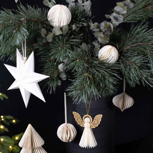 Prodotto Palline a nido d'ape Palline a nido d'ape Natale glitter bianco Ø7cm 4pz