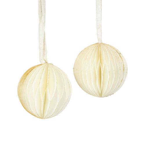 Floristik24 Palline a nido d&#39;ape Palline a nido d&#39;ape Natale glitter bianco Ø7cm 4pz