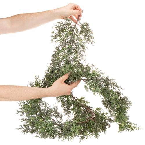 Ghirlanda artificiale di ginepro, decorazione natalizia per tavolo o finestra, 185 cm | Floristik24.it