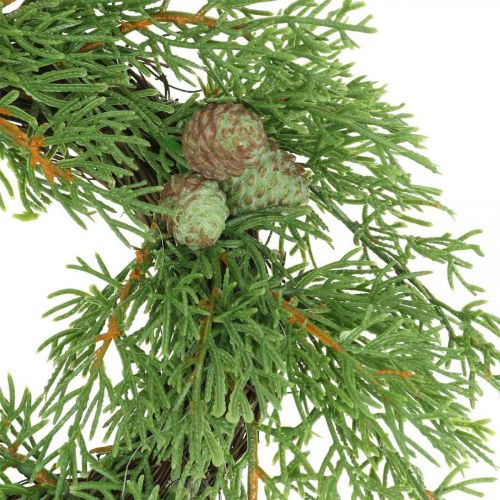 Floristik24 Ghirlanda di ginepro artificiale, ghirlanda decorativa di ginepro, coni Ø25cm