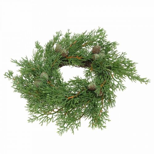 Floristik24 Ghirlanda di ginepro artificiale, ghirlanda decorativa di ginepro, coni Ø25cm
