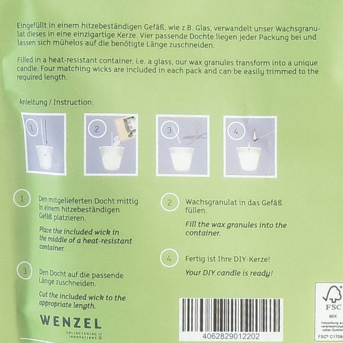 Floristik24 Candela in granuli di cera sabbia stoppino profumo citronella 400g