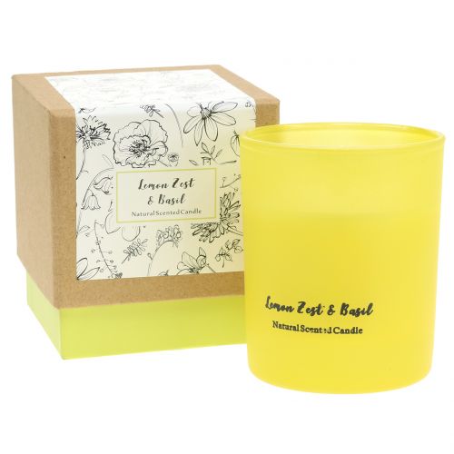 Floristik24 Candela profumata in bicchiere limone-basilico Ø7cm