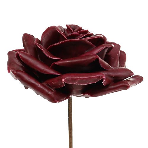 Prodotto Cera rosa rosso scuro Ø10cm 6 pezzi