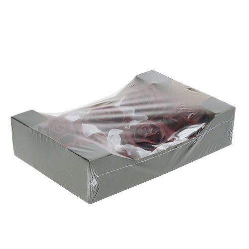 Floristik24 Cera rosa rosso scuro Ø10cm 6 pezzi