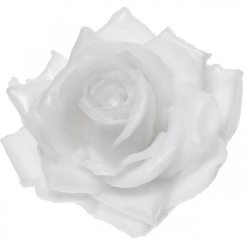 Prodotto Cera rosa bianca Ø10cm Fiore artificiale cerato 6 pezzi