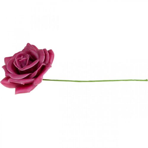 Floristik24 Rose in cera rose decorative cera rosa Ø8cm 12 pz