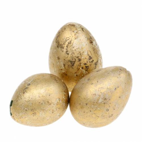 Prodotto Uovo di quaglia come decorazione vuoto oro 3 cm 50 pz