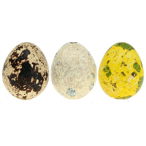Assortimento di uova di quaglia gialle, naturali 3cm 62pz