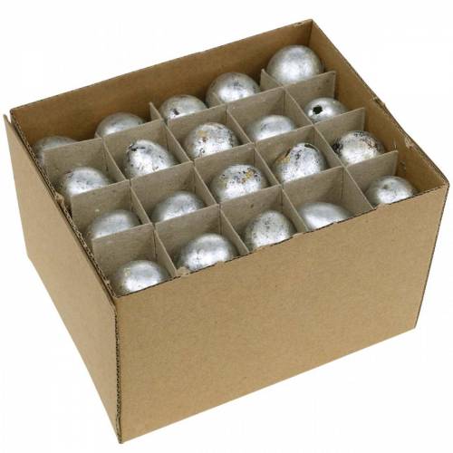 Floristik24 Decorazione Uovo Di Quaglia Argento Vuoto 3cm Decorazione Pasquale 50pz