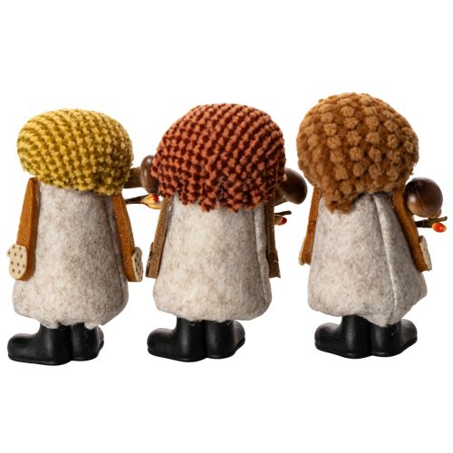 Statuetta di gnomo con barba e cappello a punta, 10 cm, 3 pezzi | Floristik24.it