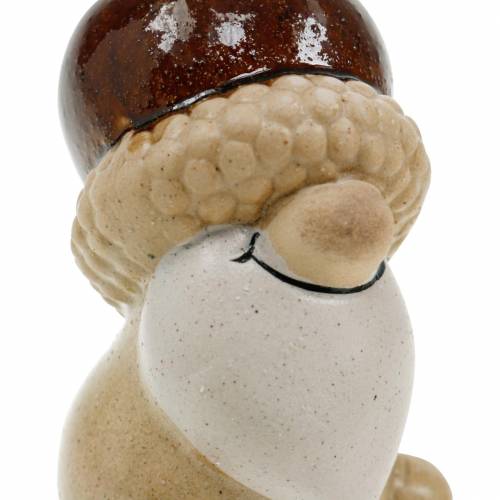 Floristik24 Set di figurine in ceramica gnomi della foresta frutti autunnali 6 - 6,3 cm marrone / giallo 3 pezzi