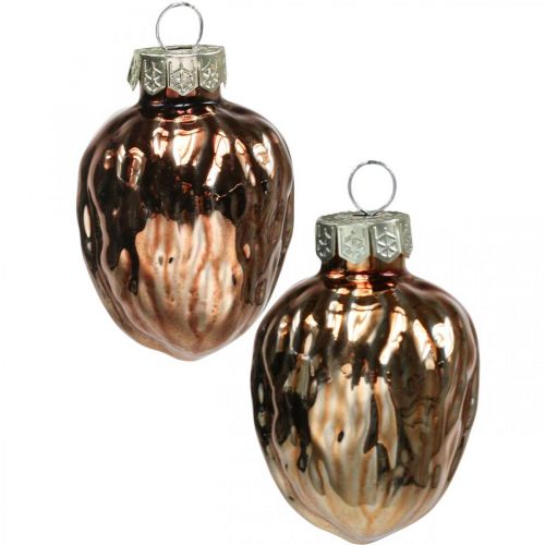 Prodotto Addobbi per l&#39;albero di Natale pendente deco in noce vetro 4,5 cm 6 pezzi
