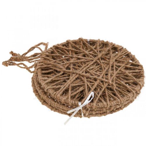 Floristik24 Decorazione da parete in stile boho, anello decorativo nastro di iuta Ø23cm 5pz