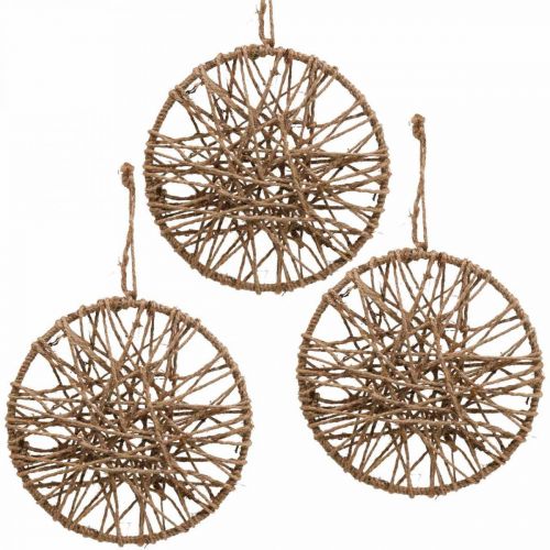 Floristik24 Decorazione da parete in stile boho, anello decorativo nastro di iuta Ø23cm 5pz