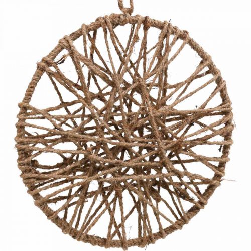 Floristik24 Decorazione da parete in stile boho, anello decorativo nastro di iuta Ø23cm 5pz
