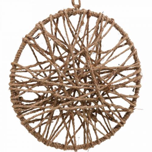 Prodotto Decorazione da parete in stile boho, anello decorativo nastro di iuta Ø23cm 5pz