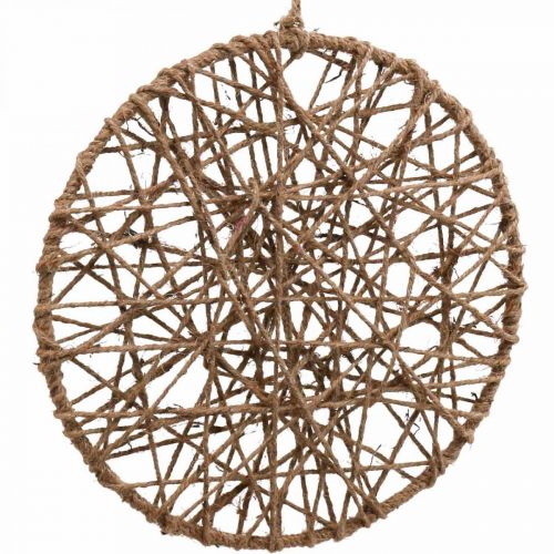 Floristik24 Decorazione da parete in stile boho, anello decorativo nastro di iuta Ø28,5 cm 4 pezzi