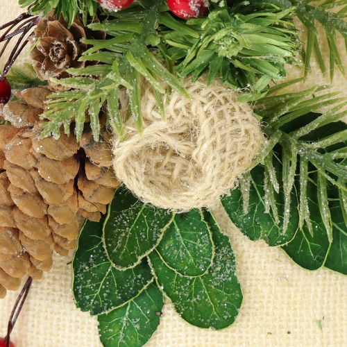 Prodotto Decorazione da parete Campana di Natale in juta assortita H20cm 2 pezzi