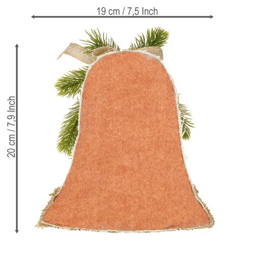 Prodotto Decorazione da parete Campana di Natale in juta assortita H20cm 2 pezzi