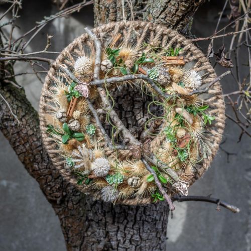 Floristik24 Decorazione murale in stile Boho, nastro decorativo in iuta Ø38 cm