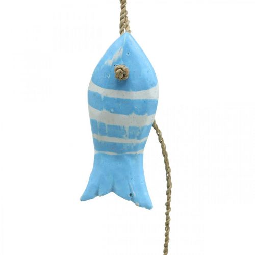 Prodotto Appendiabiti decorativo marittimo in legno pesce da appendere piccolo azzurro L31cm