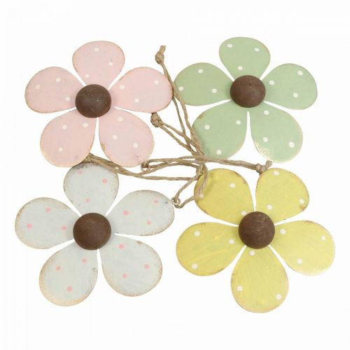 Floristik24 Decorazione murale decorazione porta fiore in metallo bianco rosa verde giallo 10 cm 4 pezzi