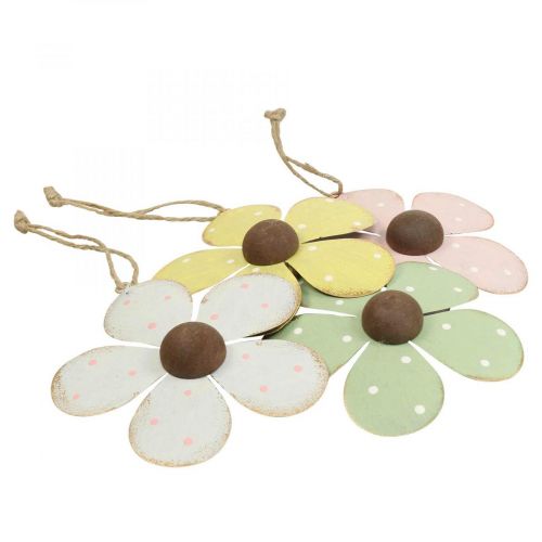 Floristik24 Decorazione murale decorazione porta fiore in metallo bianco rosa verde giallo 10 cm 4 pezzi