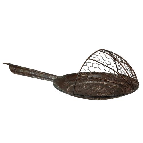 Prodotto Decorazione murale cesto decorativo in metallo ruggine padella decorativa marrone H58cm