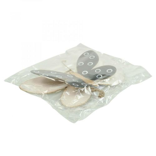 Prodotto Decorazione da parete Farfalla Deco Nero Bianco Oro Metallo 15cm