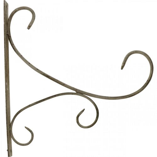 Prodotto Gancio da parete, porta piante in metallo, porta cesto appeso H30cm D28,5cm