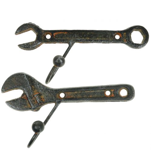Attrezzo per gancio a muro marrone scuro 14 cm 2 pezzi