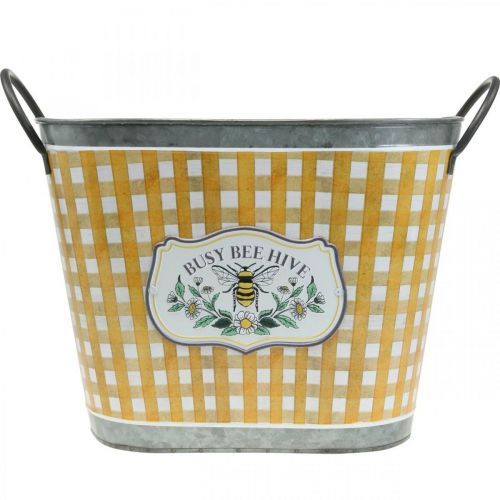 Prodotto Vaso per piante fioriera ovale a scacchi decorazione estiva ape 38 × 24 × 29 cm
