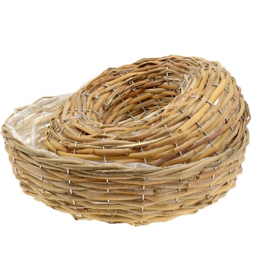 Floristik24 Set di 2 decorazioni da tavolo per fioriere naturali ad anello per piante di salice