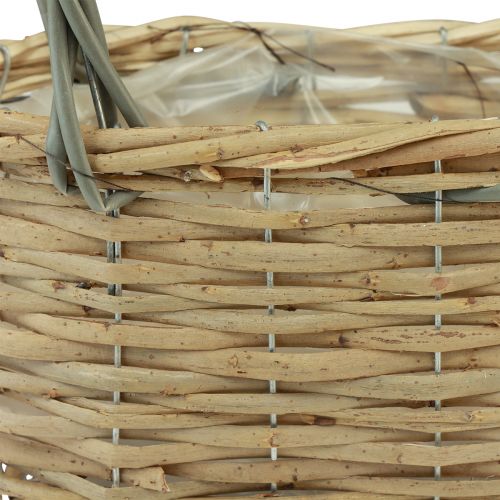 Floristik24 Cesto portapiante in vimini cesto grigio naturale 26,5x14x30cm