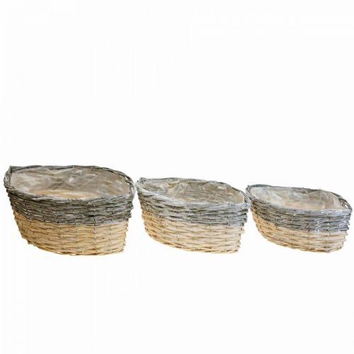 Prodotto Cesto di vimini per piantare Ciotola per piante L29/33/38cm set di 3