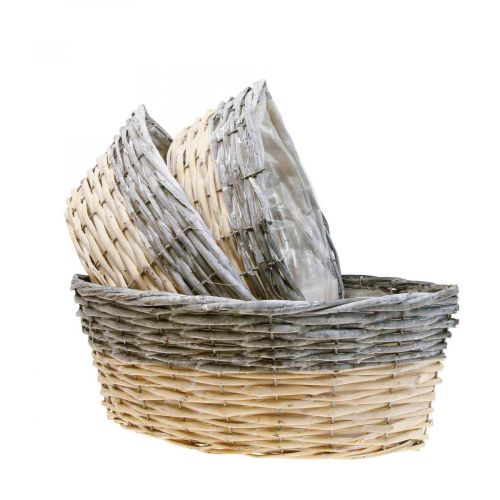 Prodotto Cesto di vimini per piantare Ciotola per piante L29/33/38cm set di 3