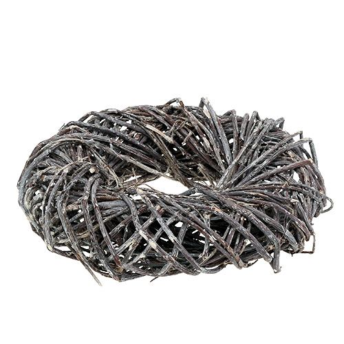 Floristik24 Corona di vimini Ø28cm Grigio, lavato