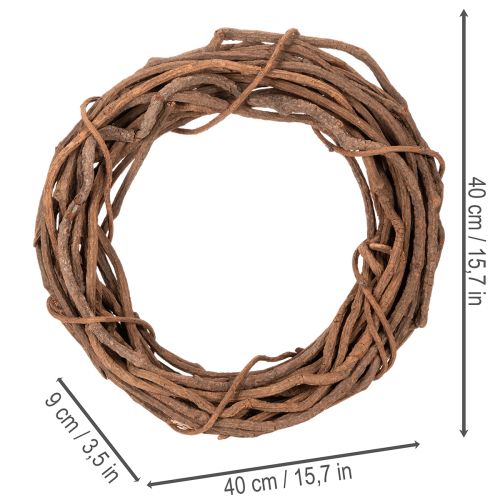 Ghirlanda di salice naturale, ideale per lavori di floricoltura, 40 cm. | Floristik24.it