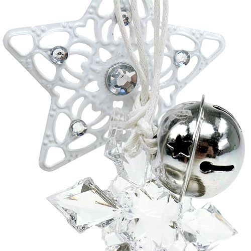 Prodotto Stella pendente di Natale, albero di Natale bianco 25 cm 2 pezzi