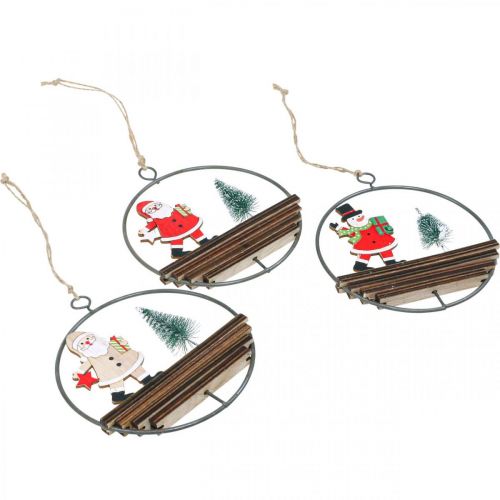 Prodotto Ciondolo natalizio Babbo Natale pupazzo di neve Ø12cm 3pz