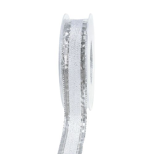 Floristik24 Nastro natalizio con filo argentato 25mm 20m