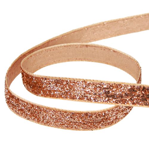 Prodotto Nastro natalizio nastro decorativo glitter rame rosa 10mm 10m