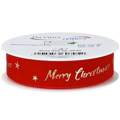 Prodotto Nastro natalizio rosso oro "Buon Natale" nastro 25mm 20m