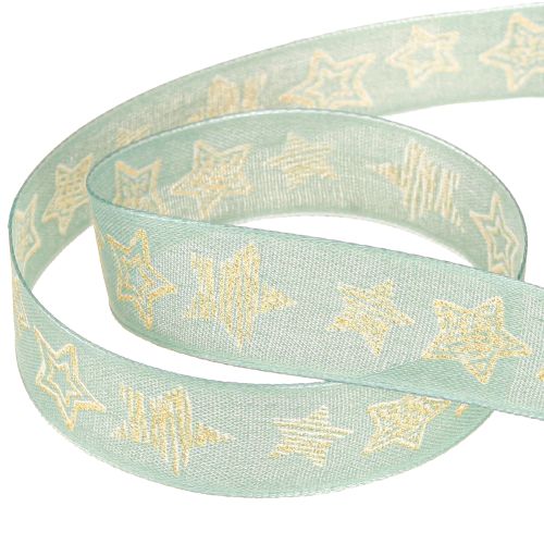Prodotto Nastro natalizio stelle nastro regalo turchese 25mm 18m