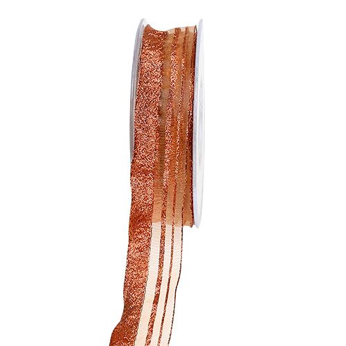 Floristik24 Nastro natalizio con strisce di rame 25mm 20m