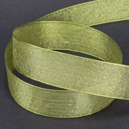 Prodotto Nastro natalizio con pois dorati, dimensionalmente stabile, verde, 25 mm, 20 m