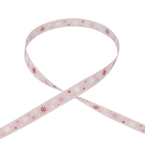 Prodotto Nastro regalo natalizio nastro rosa motivo stella 15 mm 20 m