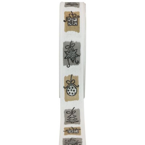 Nastro natalizio Nastro grigio Natale 25mm 18m