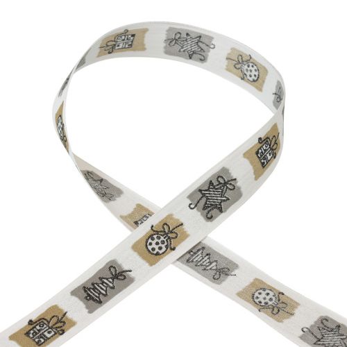 Prodotto Nastro natalizio Nastro grigio Natale 25mm 18m